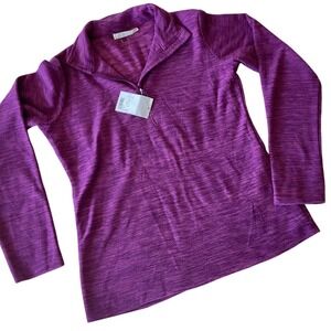 Mountain Warehouse Purple Melange Fleece 1/4 Zip Pullover Women L